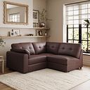 Marley 3 Seat Left Hand Modular Corner Sofa in Oslo Chestnut Leather - Group 6
