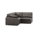 Marley 3 Seat Left Hand Modular Corner Sofa in Oslo Elephant Grey Leather - Group 6