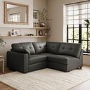 Marley 3 Seat Left Hand Modular Corner Sofa in Oslo Storm Leather - Group 6