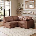 Marley 3 Seat Right Hand Modular Corner Sofa in Oslo Mocha Mouse Leather - Group 7