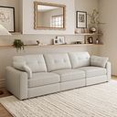 Marley 3 Seater Modular Sofa in Oslo Bone China Leather - Group 9