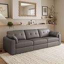 Marley 3 Seater Modular Sofa in Oslo Elephant Grey Leather - Group 9