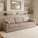Marley 3 Seater Modular Sofa in Oslo Mushroom Leather - Group 9