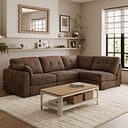 Marley 4 Seat Left Hand Modular Corner Sofa in Lila Chocolate Fabric - Group 4