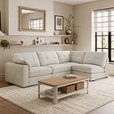 Marley 4 Seat Left Hand Modular Corner Sofa in Lila Ivory Fabric - Group 4