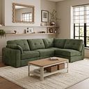 Marley 4 Seat Left Hand Modular Corner Sofa in Lila Pine Fabric - Group 4