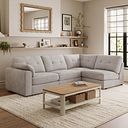 Marley 4 Seat Left Hand Modular Corner Sofa in Lila Stone Fabric - Group 4