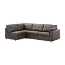 Marley 4 Seat Left Hand Modular Corner Sofa in Oslo Elephant Grey Leather - Group 4