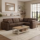 Marley 4 Seat Modular Left Hand Corner Sofa in Lila Chocolate Fabric - Group 2