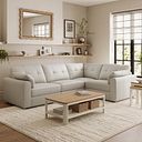 Marley 4 Seat Modular Left Hand Corner Sofa in Oslo Bone China Leather - Group 2