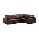 Marley 4 Seat Modular Left Hand Corner Sofa in Oslo Chestnut Leather - Group 2