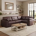 Marley 4 Seat Modular Left Hand Corner Sofa in Oslo Chestnut Leather - Group 2