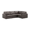 Marley 4 Seat Modular Left Hand Corner Sofa in Oslo Elephant Grey Leather - Group 2