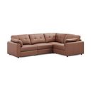 Marley 4 Seat Modular Left Hand Corner Sofa in Oslo Mocha Mouse Leather - Group 2