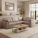 Marley 4 Seat Modular Left Hand Corner Sofa in Oslo Mushroom Leather - Group 2
