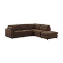Marley 4 Seat Modular Open End Left Hand Corner Sofa in Lila Chocolate Fabric - Group 4 FOOT