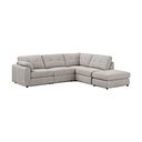 Marley 4 Seat Modular Open End Left Hand Corner Sofa in Lila Stone Fabric -  Group 4 FOOT