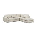 Marley 4 Seat Modular Open End Left Hand Corner Sofa in Oslo Bone China Leather -  Group 4 FT