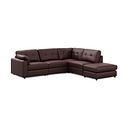 Marley 4 Seat Modular Open End Left Hand Corner Sofa in Oslo Chestnut Leather -  Group 4 FOOT