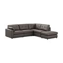 Marley 4 Seat Modular Left Hand Corner Sofa in Oslo Elephant Grey Leather -  Group 4 