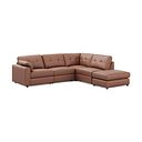 Marley 4 Seat Modular Open End Left Hand Corner Sofa in Oslo Mocha Mouse Leather -  Group 4 FT