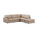Marley 4 Seat Modular Open End Left Hand Corner Sofa in Oslo Mushroom Leather -  Group 4 FOOT