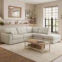 Marley 4 Seat Modular Open End Left Hand Corner Sofa in Lila Ivory Fabric -  Group 4 FOOT