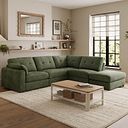Marley 4 Seat Modular Open End Left Hand Corner Sofa in Lila Pine Fabric -  Group 4 FOOT