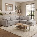 Marley 4 Seat Modular Open End Left Hand Corner Sofa in Lila Stone Fabric -  Group 4 FOOT
