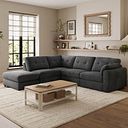 Marley 4 Seat Modular Open End Right Hand Corner Sofa in Lila Charcoal Fabric -Group 5 FOOT