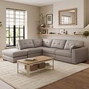 Marley 4 Seat Modular Open End Right Hand Corner Sofa in Oslo Oyster Leather -Group 5 FOOT