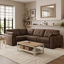 Marley 4 Seat Modular Right Hand Corner Sofa in Lila Chocolate Fabric - Group 2