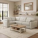 Marley 4 Seat Modular Right Hand Corner Sofa in Lila Ivory Fabric - Group 2