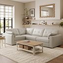 Marley 4 Seat Modular Right Hand Corner Sofa in Oslo Bone China Leather - Group 2