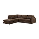Marley 4 Seat Modular Open End Right Hand Corner Sofa in Lila Chocolate Fabric -Group 5 FOOT