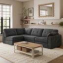 Marley 4 Seat Right Hand Modular Corner Sofa in Lila Charcoal Fabric - Group 5
