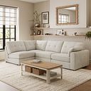 Marley 4 Seat Right Hand Modular Corner Sofa in Lila Ivory Fabric - Group 5