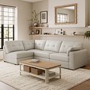Marley 4 Seat Right Hand Modular Corner Sofa in Oslo Bone China Leather - Group 5