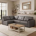 Marley 4 Seat Right Hand Modular Corner Sofa in Oslo Elephant Grey Leather - Group 5