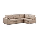Marley 4 Seat Right Hand Modular Corner Sofa in Oslo Mushroom Leather - Group 5