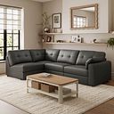 Marley 4 Seat Right Hand Modular Corner Sofa in Oslo Storm Leather - Group 5