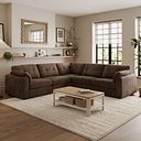 Marley 5 Seat Modular Corner Sofa in Lila Chocolate Fabric - Group 3
