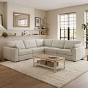 Marley 5 Seat Modular Corner Sofa in Lila Ivory Fabric - Group 3