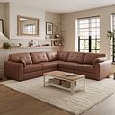 Marley 5 Seat Modular Corner Sofa in Oslo Mocha Mouse Leather - Group 3