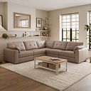 Marley 5 Seat Modular Corner Sofa in Oslo Mushroom Leather - Group 3