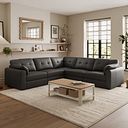 Marley 5 Seat Modular Corner Sofa in Oslo Storm Leather - Group 3