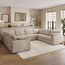 Marley Large U-Shape Modular Corner Sofa in Lila Natural Fabric - Group 11