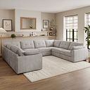 Marley Large U-Shape Modular Corner Sofa in Lila Stone Fabric - Group 11