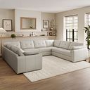 Marley Large U-Shape Modular Corner Sofa in Oslo Bone China Leather - Group 11