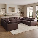 Marley Large U-Shape Modular Corner Sofa in Oslo Chestnut Leather - Group 11